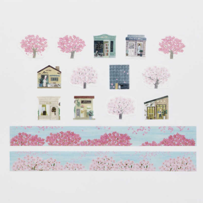 Bande Washi Roll Sticker and Masking Tape [BDA778] - Cherry Blossom Street